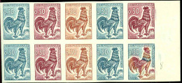 France Variétés  N°1331A  Bloc De 10 Essais De Couleur Qualité:** - 1962-1965 Coq De Decaris