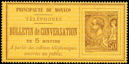 Monaco Téléphone N°1 50c Brun Sur Jaune Qualité: - Telefoonzegels