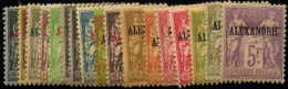 Alexandrie  N°1 à 18(sauf 6)  17 Valeurs Qualité:* - Ungebraucht