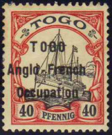 Togo  N°38 40 Pfennig  Carmin Et Noir Qualité:* - Andere & Zonder Classificatie