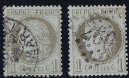 France N°50/50a - Les 2 Nuances - Oblitéré - TB - 1871-1875 Cérès