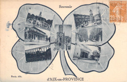 FRANCE - Souvenir D'aix En Provence - Carte Multivues En Forme De Trefle A 4 Feuilles - Carte Postale Ancienne - Aix En Provence