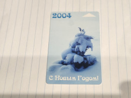 BELARUS-(BY-BLT-105d)-Happy New Year-2004-(91)(SILVER CHIP)(001838)(tirage-65.000)used Card+1card Prepiad Free - Belarús