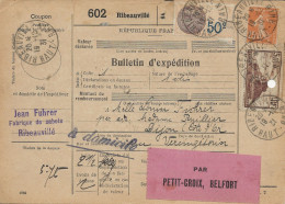 ALSACE LORRAINE1931  Bulletin D'expédition STASBOURG à BRIANCON Mont Saint Michel Semeuse Et Fiscal - Sonstige & Ohne Zuordnung