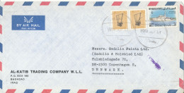 Iraq Air Mail Cover Sent To Denmark Topic Stamps (no Postmarks On The Backside Of The Cover) - Iraq