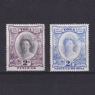 TONGA 1942, SG #76-77, Wmk Mult Script CA, Queen Salole, MH - Tonga (...-1970)