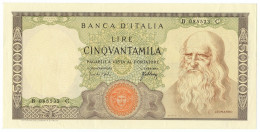 50000 LIRE BANCA D'ITALIA LEONARDO DA VINCI MEDUSA 03/07/1967 SUP- - Autres & Non Classés