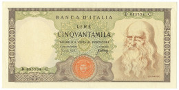 50000 LIRE BANCA D'ITALIA LEONARDO DA VINCI MEDUSA 03/07/1967 SPL+ - Altri & Non Classificati