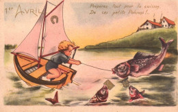 CPA 1 Euro- 1er Avril -(7)  -Poisson- Fillette - April Fool's Day