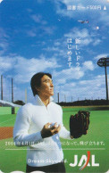 Carte Prépayée JAPON - JAPAN AIRLINES - SPORT BASEBALL JAL Prepaid Tosho Card - Avion 2384 - Deportes