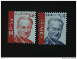 België Belgique Belgium  2003 Koning Roi Albert II MVTM Série Courante 3208- 3209 MNH ** - 1993-2013 Koning Albert II (MVTM)