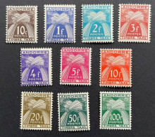 ANDORRE 1946 / 1950 - NEUF*/MH - Série Complète TAXES YT 32 / 41 - Lire Descriptif - Neufs