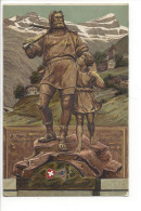 31779 - Telldenkmal Monument TELL Carte En Relief Et Dorée 1912 - Altdorf