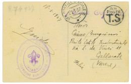 P2340 - ESPAÑA GUERRA CIVIL, TROPAS ITALIANAS, POSTAL EN FRANQUICIA CON MATASELLOS UFFICIO SPECIALE 2 (ZARAGOZA)  - Otros & Sin Clasificación