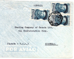 71718 - Portugal - 1945 - 3@1$75 Magellan A LpBf LISBOA -> Montreal, PQ (Canada) - Cartas & Documentos