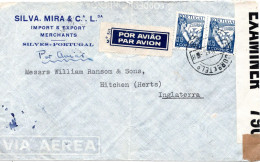 71720 - Portugal - 1943 - 2@1$75 Lusiaden A LpBf SILVES -> LISBOA -> Grossbritannien, M Brit Zensur - Covers & Documents