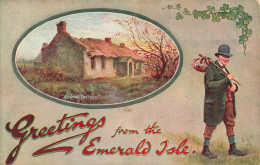 FANTAISIES - Greetins From The Emerald Isle - Colorisé - Carte Postale Ancienne - Hommes