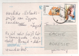 Timbres , Stamps " Animaux : Lapins , Mouton " Sur Cp , Carte , Postcard  De 1990 - Storia Postale