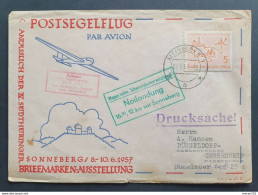 DDR 1957, Privater Umschlag POSTSEGELFLUG SONNENBERG Meiningen - Correo Aéreo