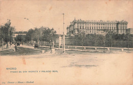 ESPAGNE - Madrid - Paseo De San Vicente Y Palacio Real - Carte Postale Ancienne - Madrid