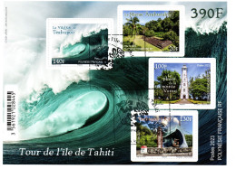 FDC Bloc Tour De TAHITI Oblitération Premier Jour 8 Novembre 2023 - Blocks & Sheetlets