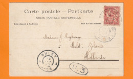 1903 - CP De Constantinople Pera (bureau Français Turquie) Vers HULST, Zélande, Nederland - 10 C Mouchon Levant - Briefe U. Dokumente