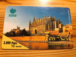 Prepaid Phonecard Spain, World Telecom, Fon Olé - Cathedral, Palma De Mallorca - Sonstige & Ohne Zuordnung