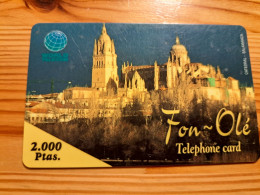 Prepaid Phonecard Spain, World Telecom, Fon Olé - Cathedral, Salamanca - Autres & Non Classés