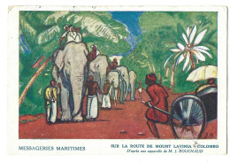 Sri Lanka - Ceylon -   Messageries Maritimes -  Sur La Route De Mount Lavinia Colombo - Aquarelle De Bouchaud - Sri Lanka (Ceylon)