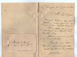 VP22.465 - MILITARIA - CHOUPPES Près MIREBEAU 18?? - CDV & Lettre De M. Marcel BOURDON Au 20 ème Rgt D'Artillerie - Documentos