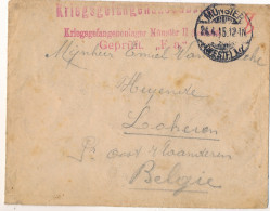 KRIEGSGEFANGENELAGER MÜNSTER II  1915  GEPRÜFT  NAAR LOKEREN  BELGIE   2 SCANS - Krijgsgevangenen