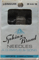 Aiguilles Sphinx Brand NEEDLES Manufacture STULEY ENGLAND - Other & Unclassified