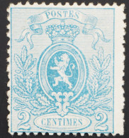 1867 Belgien, 2 C Blau Gez. 14 1/2 : 14, *, Feinst, MiNr. 21 Aa, ME 220,- - 1866-1867 Piccolo Leone