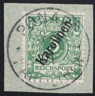 1900 Karolinen, 5 Pf Sauber Gestempelt 'PONAPE'  Auf Bfst., MiNr. 2 II, ME 20,- - Caroline Islands