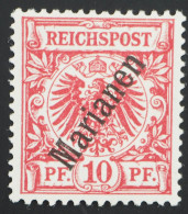 1900 Marianen, 10 Pf Adler Mit Steilem Aufdruck, Ungebraucht, MiNr. 3 II, ME 25 - Marianen