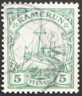 1905 Kamerun, 5 Pf Kaiseryacht Mit Besserem Stempel EBOLOWA, MiNr. 21 - Isole Marshall