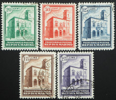 1932 San Marino, Serie Postgebäude, Gestempelt, MiNr. 175/79, ME 220,- - Used Stamps