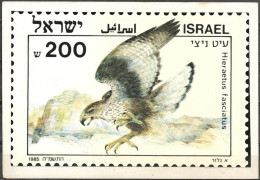 Israel 1985 Stamp On Postcard By Mougrabi Stamps Eagle Hawk Bird [ILT1653] - Briefe U. Dokumente