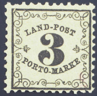 Baden, 3 Kr Mit Abart: 'Kerbe ...', Ungebraucht, Pracht, Geprüft, MiNr. 2x PF - Mint