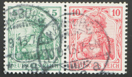 DR, 5 + 10 Pf Zdr., Gest. 1913, Leichter Zahnfehler, MiNr. W 7 I, ME 120 - Blocs