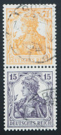 DR, 7 1/2 + 15 Pf Zdr., Sign. INFLA, Knick Obere Marke, MiNr. S 8aa, ME 200-- - Blocs