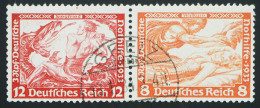 Deutches Reich, 12 + 8 Pf Wagner, Gestempelter Zusammendruck, MiNr. W 55, ME 50 - Blocks & Kleinbögen