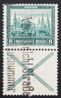Deutsches Reich, 8 Pf + X Zusammendruck, Gestempelt, MiNr. S 80, ME 150,- - Blocchi