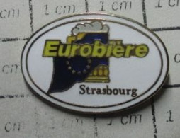918c Pin's Pins / Rare Et De Belle Qualité !!! BIERES / EUROBIERE STRASBOURG CHOPE PRESSION - Bierpins