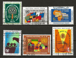 NATIONS-UNIES - NEW-YORK: Obl., N° YT 79, 88, 91, 97 Et 98, TB - Used Stamps