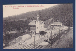 CPA Espagne Las Planas De Vallvidrera Barcelone Gare Chemin De Fer Station Train Non Circulée - Other & Unclassified