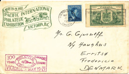 Canada Cover Victoria 19-5-1951 Pacific International Philatelic Exhibition Good Franked And Sent To Denmark - Covers & Documents