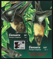 ANIMALS VANUATU 1996 BATS BAT NATURE FAUNA LUXE Stamps Block - Fledermäuse