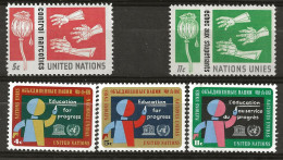 NATIONS-UNIES - NEW-YORK: **, N° YT 127/128 Et 130/132, TB - Ungebraucht