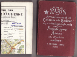 PLAN DE PARIS Par RRONDISSEMENT ET COMMUNES DE BANLIEUE Avec Plan De A. LECONTE 1961 - Ile-de-France